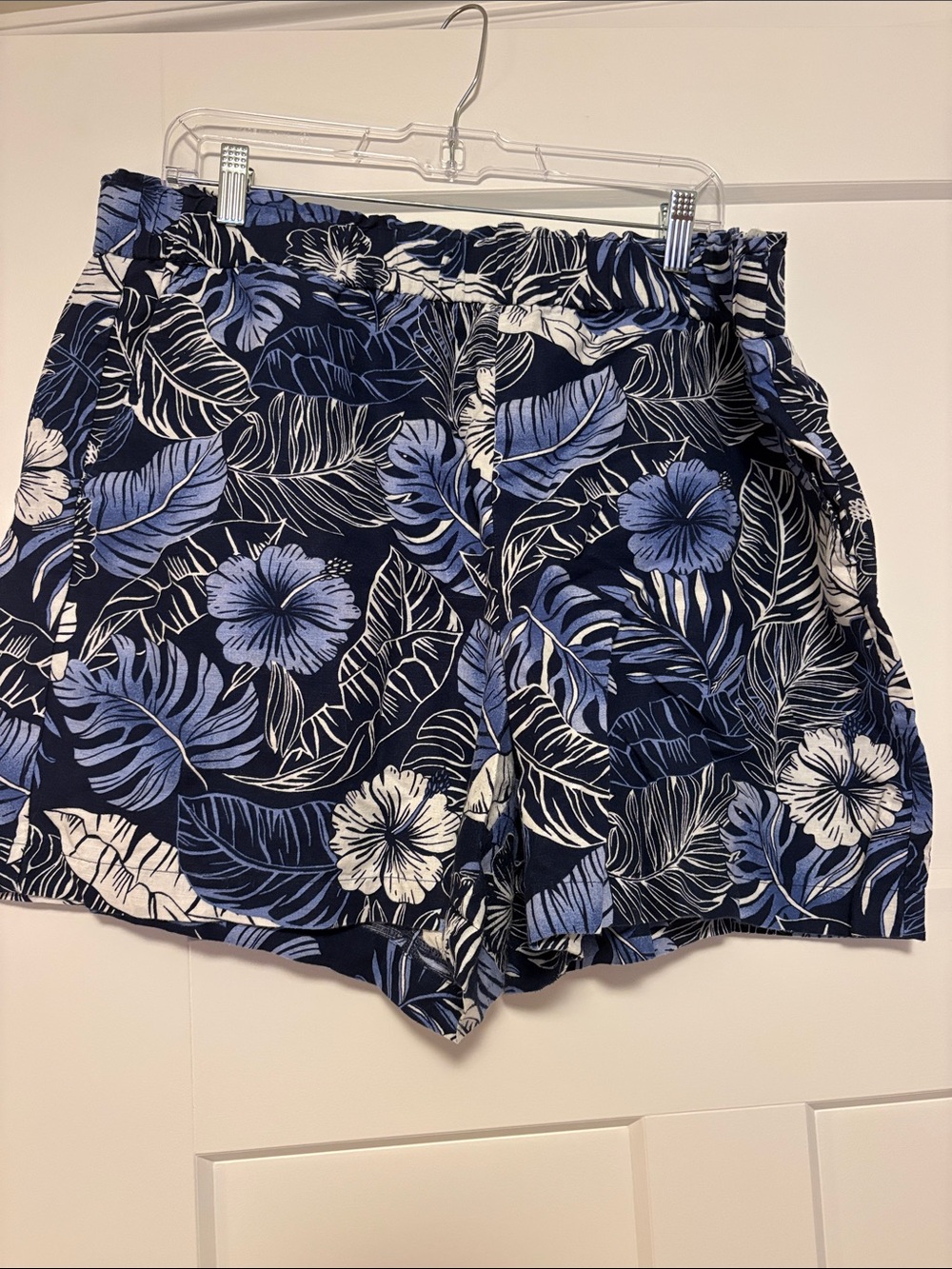 Navy and blue floral shorts